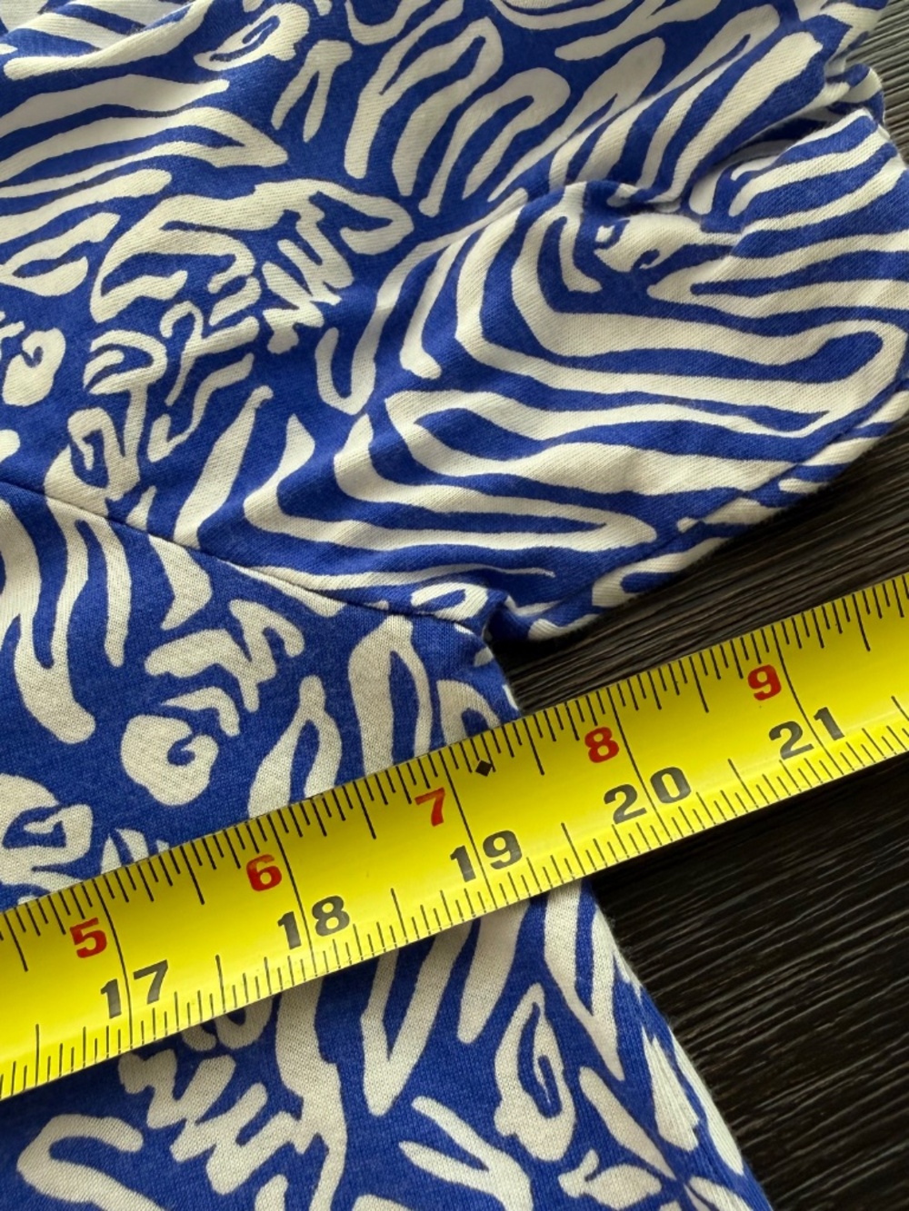 LILLY PULITZER Women’s Large Blue & White Print Bubble Short Sleeve Rosen Dress - Picture 5 of 7